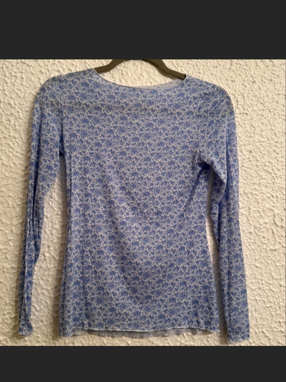 Intimissimi Light Blue Floral Cashmere Long Sleeved Shirt (Super Soft)